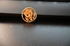 Vintage US Army Air Force Military Hat Badge Military Insignia Pin Gold Tone picture