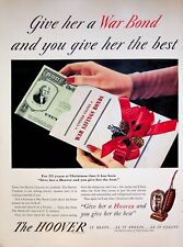 1942 WWII War Bonds Hoover Vacuum Vintage 1940s Print Ad North Canton Ohio picture