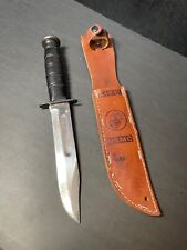 Orig WW2 Era USN Mark 2, MK 2, Kabar Fighting Knife w/ A Leather Scabbard picture