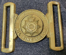 Vintage Canadian Military Brass Belt Buckle 2 piece NIL SINE LABORE picture