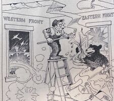 1942 Adolf Hitler Nazi Germany Russia Bear WWII WW2 Cincinnati News Cartoon picture