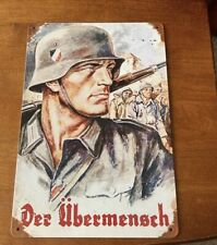 WW2 German Propganda Ubermench metal sign poster picture