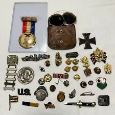 Lot Vintage to Now Military Related Pins Badges Medals Bars Army Navy sunglasses picture