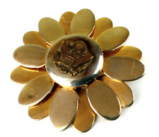 Original WWII Figural Layered Flower US Seal Military Sweetheart Brooch Pin picture