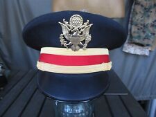 Vtg US Army Artillery Officer Dress Blue Service Hat & Emblem, Visor Cap, 7 1/4 picture