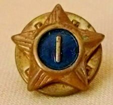 SERVICE PIN 1 GOLD COLOR BLUE ENAMEL US ARMY MILITARY 5 POINT STAR BALL CO 2 PC. picture