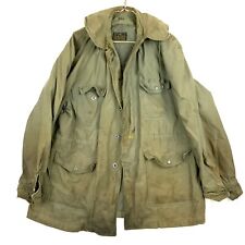 Vintage Us Military Field Jacket Large Green 1958 Distressed picture