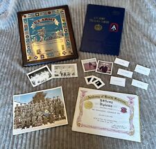 Vintage US Army Lot Armed Forces Plaque, Training Book, Photos, Post Cards Look picture