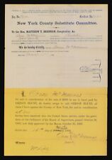 Civil War New York County Substitute Soldier Assignment Paper from 1864 #7742 picture