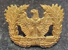 VINTAGE WWII US ARMY WARRANT OFFICER BRANCH BRASS EAGLE HAT INSIGNIA  2 4/16