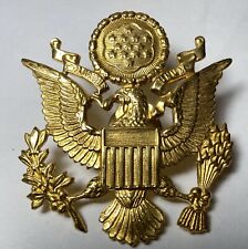 WWII US ARMY Officers Eagle Cap Hat Shield Badge Insigina Screwback- MEYER picture