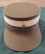 Vintage WWII US Army Officer Military Hat Cap with Silver Bar Pin picture