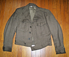 VTG US Army Olive Green Button Front Ike Wool Field Jacket Mens 36R 1946 picture