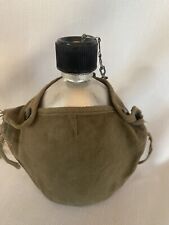 Vintage Metal Aluminum Canteen Made in Japan W/green Cloth Carrying Case picture