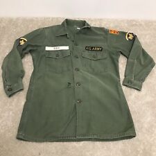 Vtg Army OG 107 Vietnam Fatigue Shirt 60s 70s Patches RAY Last Name DAMAGED picture