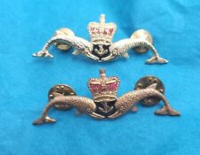 VTG British Royal Navy Submariners Badge Dolphins Enameled Crown HMS REVENGE  picture