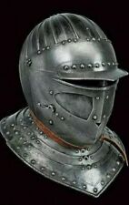 18 Gauge Steel Metal Medieval Knight Tournament Close Armor Helmet Collectible picture