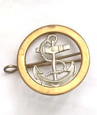 Royal Navy Junior Ratings Cap Badge Bi-Metal 2 Lugs Antique Org picture