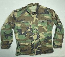 Vintage Military Shirt Large Reg. Coat Hot Weather Woodland Camo Combat BDU 80s picture