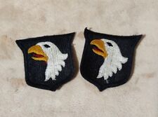*Original* WWII 101st Airborne Screaming Eagle Insignia Shoulder Patch 2 Patches picture