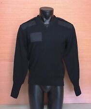 US Army Black V-Neck ASU Uniform Sweater w/ Epaulettes Size Medium picture