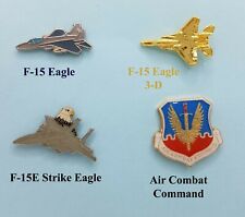 F-15 Eagle Pins + F-15E Strike Eagle + Air Combat Command Pin - Metal Base Pins picture