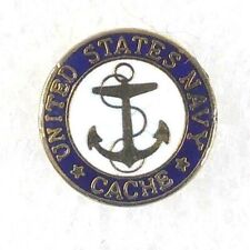 VTG United States US Navy Cache Pin Blue White Enamel Gold Tone 1/2