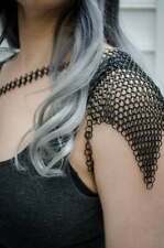 Chainmail Shoulder Armor Black Color Butted 10 mm Ring Medieval Unique Design picture