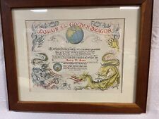 DOMAIN OF THE GOLDEN DRAGON CERTIFICATE-FRAMED picture