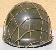 US WW 2 M-1 HELMET FRONT SEAM WITH WESTINGHOUSE LINER AND CAMO CARGO NET COVER picture