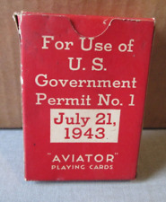 1943- WW2- RED CROSS GOVERNMENT ISSUE- AVIATOR PLAYING CARDS- UN-USED- BUY BONDS picture