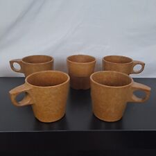 US Military 1950s Melmac Mess Mugs Golden Brown Melamine Coffee Cups 1956 1955 picture