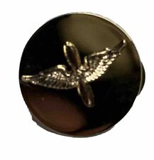 Gold tone round military pin with Air Force propeller and eagle wing symbol  picture