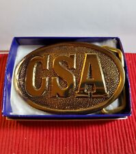 Vintage Military Civil War Confederate CSA Belt Buckle SOLID Brass from 1985 picture