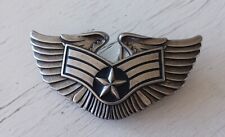 United States Air Force Belt Buckle Pilot Silver Wings Star Military Insignia picture