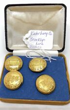 Four Antique Waterbury Button Brooklyn Line-2 & Connecticut Brass Buttons In Box picture