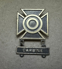 Vintage US Army Carbine Cross WWII Medal Military Pin Sterling Silver picture
