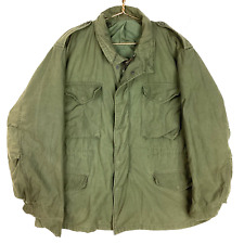 Vintage 1980 Military Og 107 Jacket Size Large Green Full Zip Usa picture