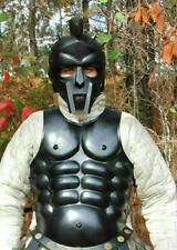 Halloween Medieval Armor Black Gladiator Muscle Armor and Helmet Replica  picture