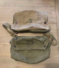 WW2 Military Canvas Army Lightweight Service Mask Bag Set Original picture