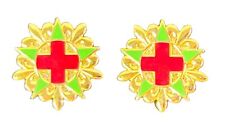 Pair US Army 45th Field Hospital Unit Pin Insignia picture