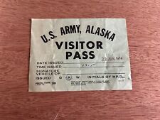US Army Alaska Visitor Pass 1974 Form 385 Vehicle Pass Scarce Militaria picture