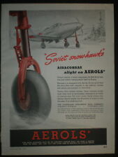 1943 RUSSIAN SOVIET SNOW HAWKS AIRACOBRAS WWII vintage AEROLS Trade print ad picture