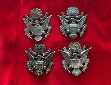 Original WWI - 1930's US Army Officer's Visor Cap Device Badge Eagle X4 picture