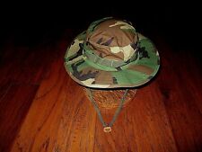 U.S MILITARY STYLE HOT WEATHER BOONIE HAT WOODLAND CAMOUFLAGE RIP-STOP LARGE picture