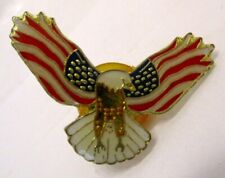 Pin USA Flag Eagle American Lapel Wings Soaring Stars & Stripes picture