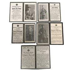 Group 5 KIA WW1 German Army Soldiers Mourning Death Cards Killed in Action picture