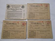 World War II Ration Books w/Stamps Books 1 & 3 Baker Family ILL Lot of 4 K1 picture