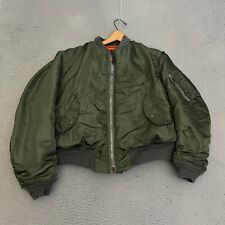 US Air Force Flyers Jacket MA-1 Mens Size Large Green Alpha Industries 1972 * picture