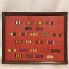Vintage Original Framed 12”x10” Korean War Service Ribbon Bars Collection *RARE* picture